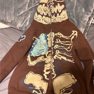 Cactus Brown Hooded Jacket with Cream Brand Label